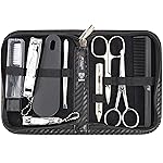 3 Swords Germany - brand quality 10 piece manicure pedicure grooming kit set fashion leather case in gift box, travel setMade by 3 Swords