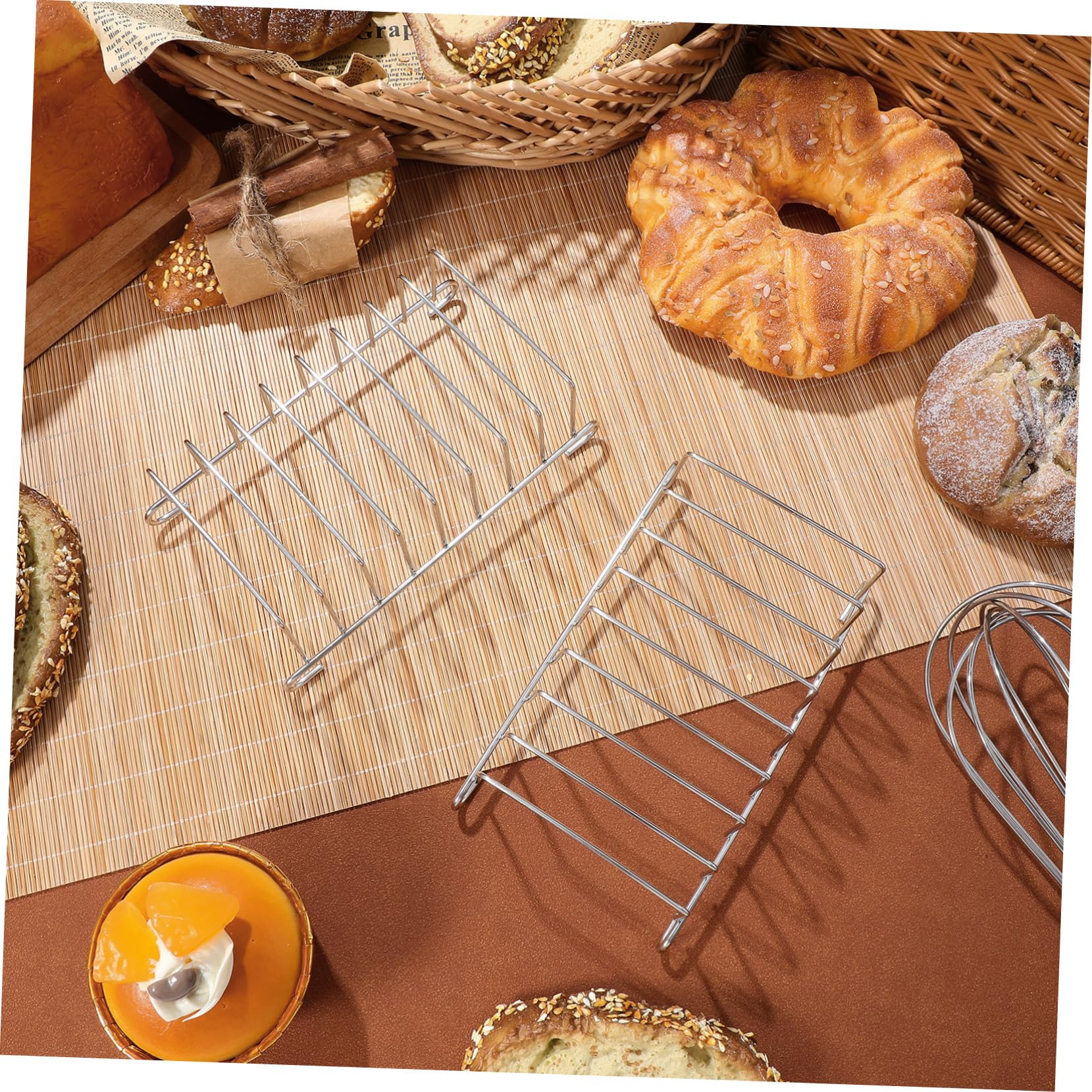 2pièces Accessoires Friteuse à Air Chaud Acier Inoxydable Et Supports Pour Cuisson Sécurisée Et Facile