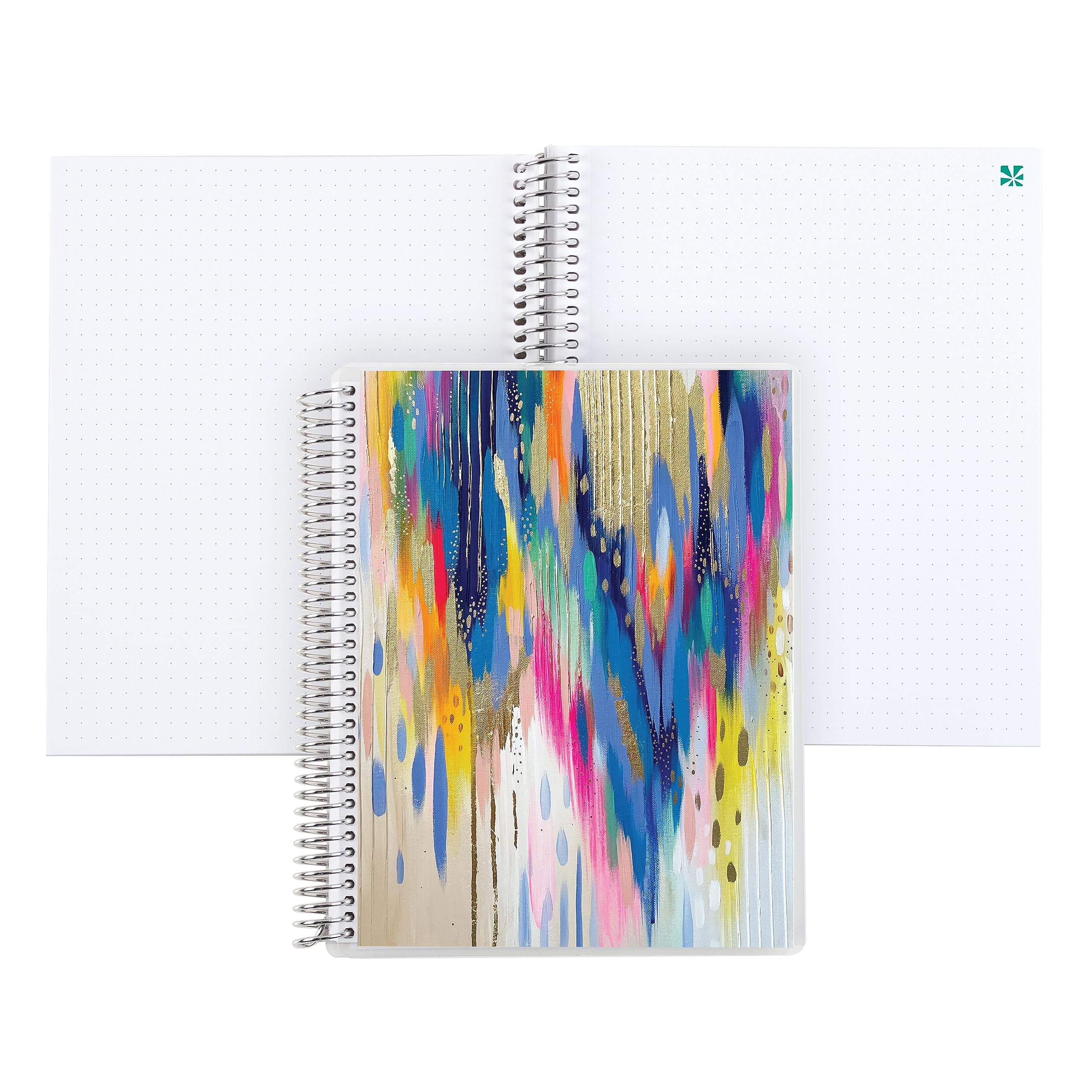 Erin Condren 7" x 9" Dot Grid Platinum Coiled Notebook - EttaVee Shine. 160 Dot Grid Pages for Note Taking & Design Notebook. 80 lb. Thick Mohawk Paper. Stickers Included