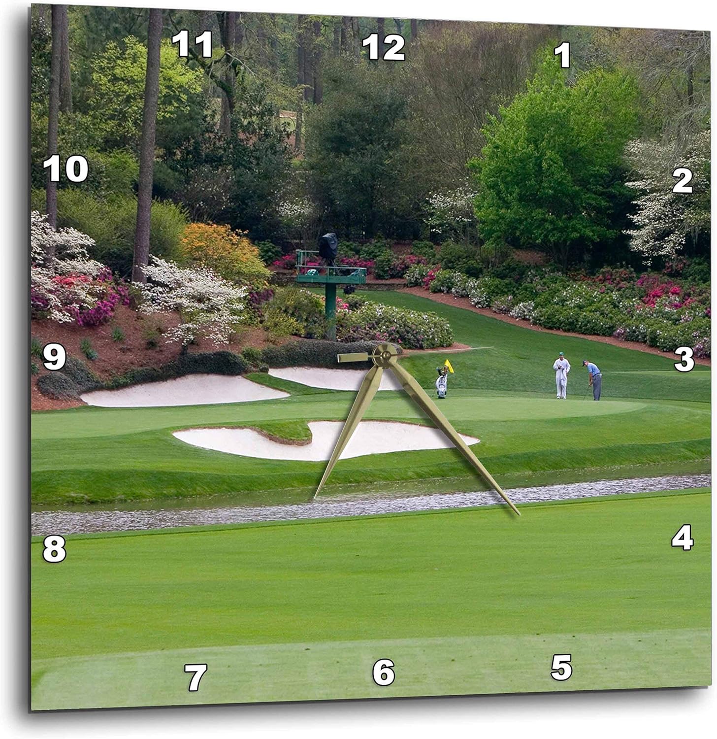 3dRose dpp_48684_3 Augusta's Amen Corner Golf Course Where Dreams are Made and lost Wall Clock, 15 by 15-Inch