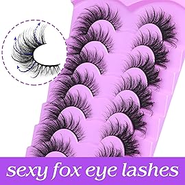 False Eyelashes Fairy Cat Eye Lashes Mink Fox Eye Lashes Wispy Dramatic Eyelashes 20mm Fake Lashes 7 Pairs Pack by ALICE