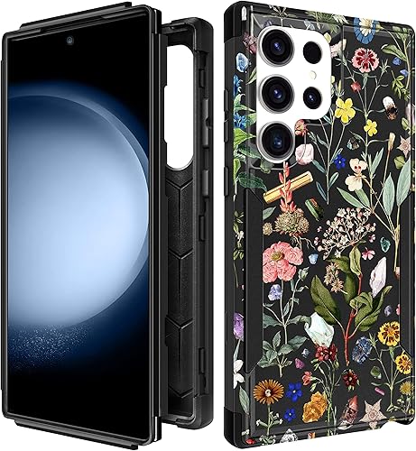 Funda para Samsung Galaxy S22 Ultra Funda para teléfono para niñas, diseño único y estético, para adolescentes, diseño floral, resistente,
