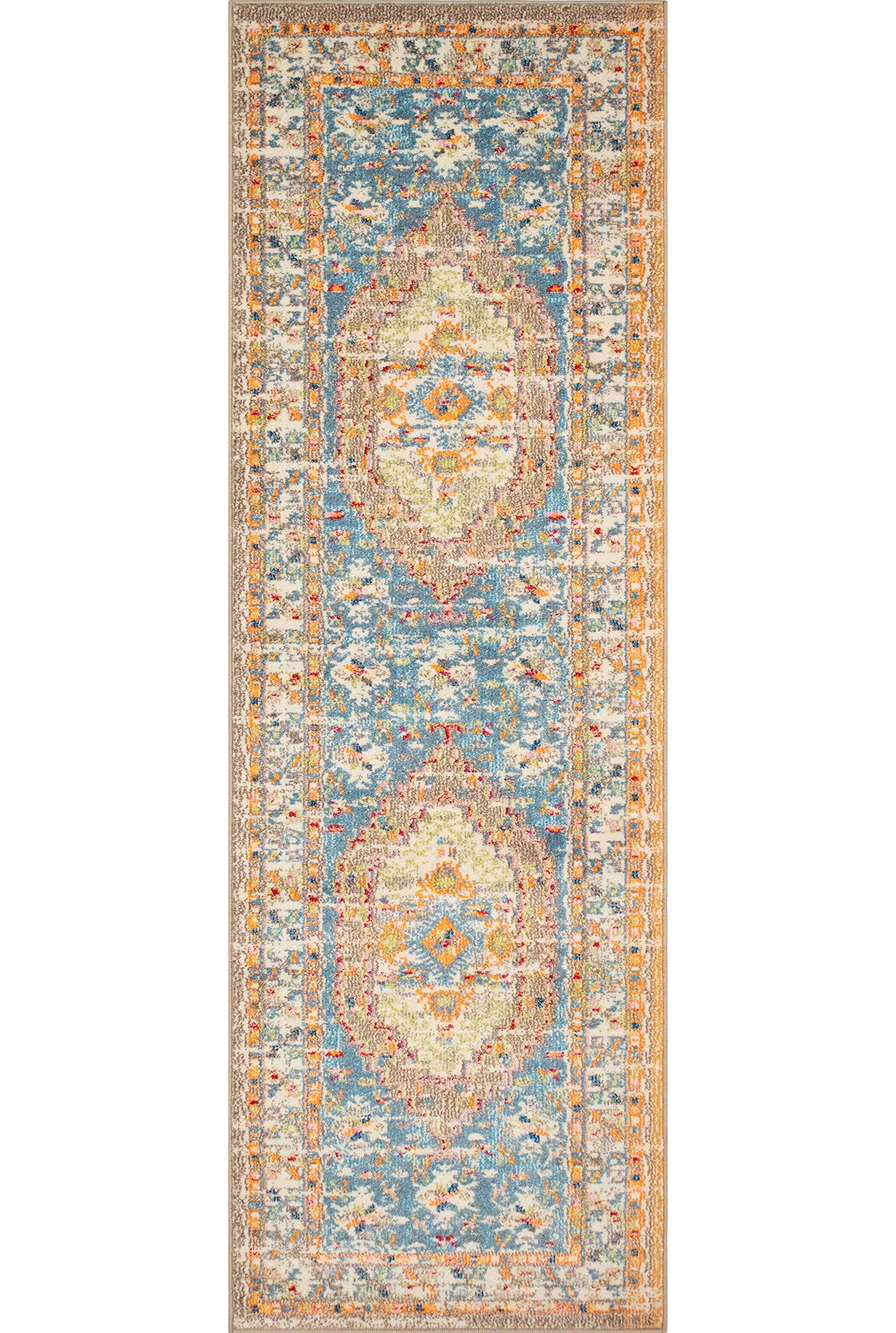 NOORI RUGDistressed Sapphire Mitzi Area Rug, 2'8" x 8'0", Brown