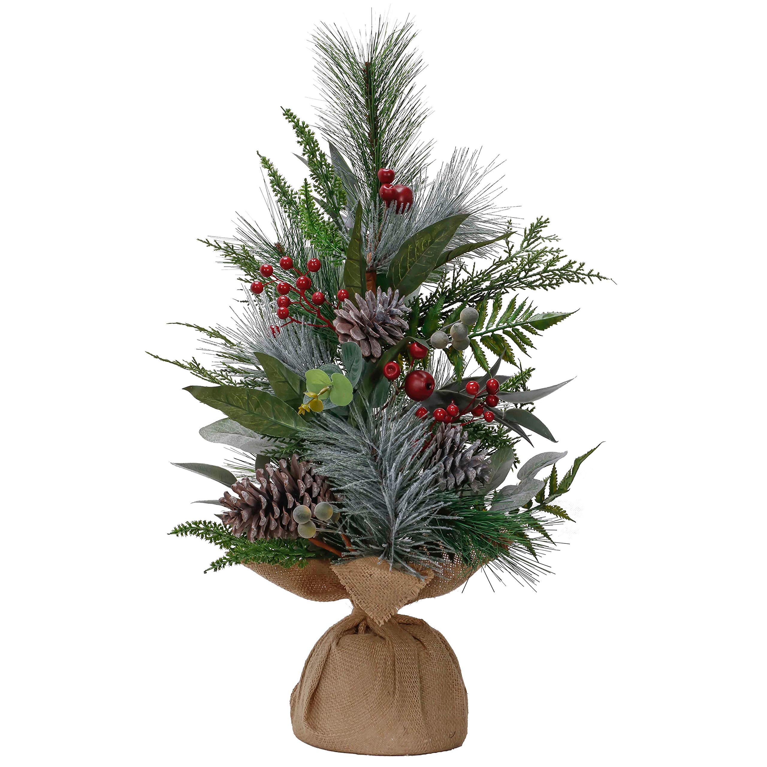 Valery Madelyn 25 inch Traditional Mini Christmas Tree Small Xmas Tree in Cloth Bag Base for Table,Mantel Tabletop,Centerpiece,Desk