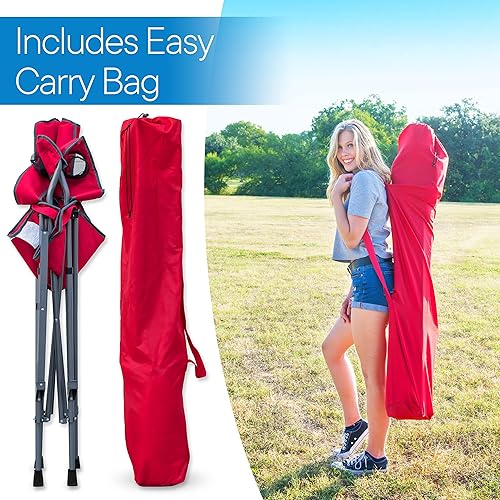 Miniatura 5 de Silla plegable extra alta silla de director de altura de barra para campamento patio en casa y deportes portátil y plegable con reposapiés y bolsa