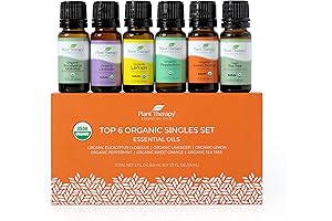 Plant Therapy Top 6 Organic Essential Oil Set