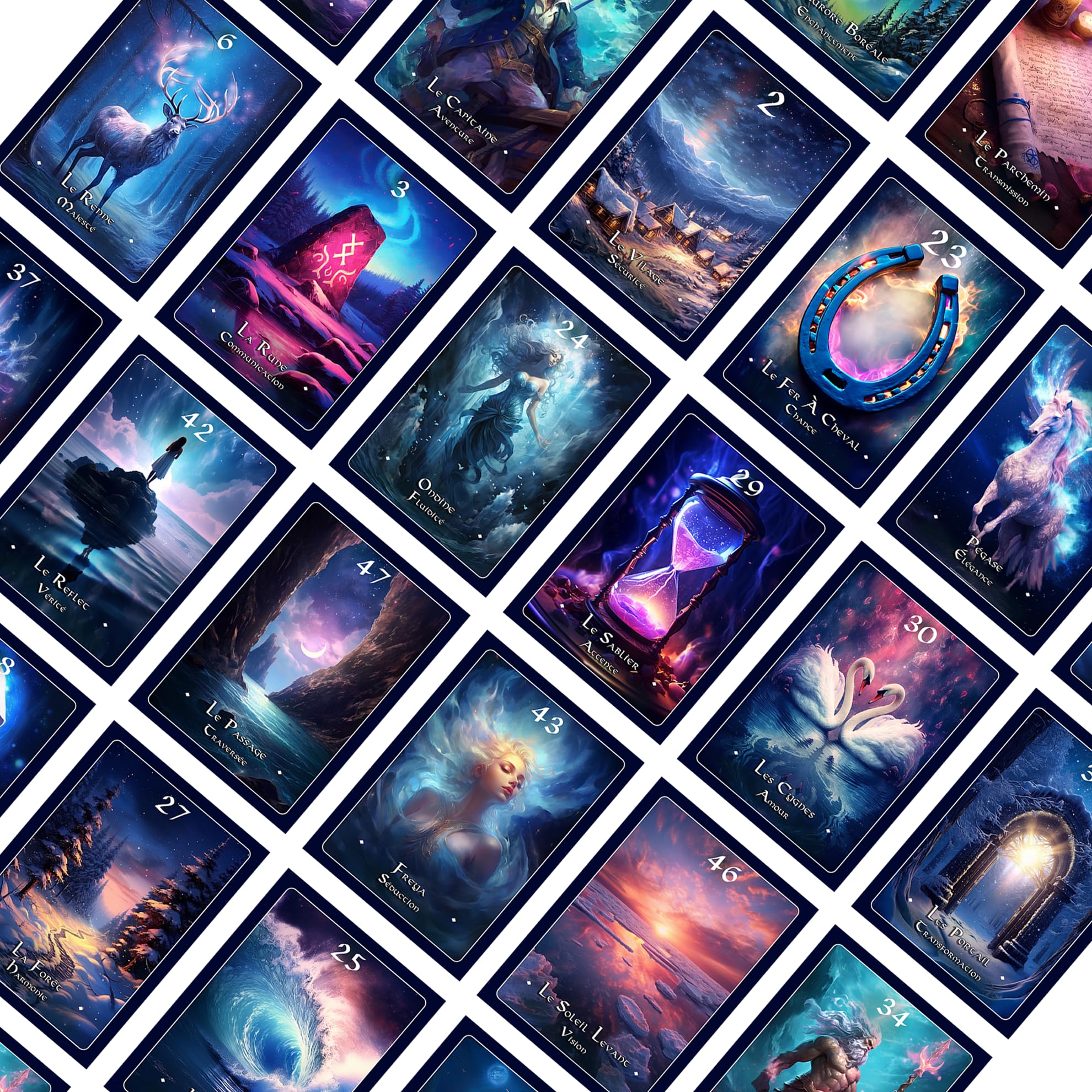 L'Oracle des Légendes du Bout du Monde - 54 cartes divinatoires pour une immersion spirituelle aux confins des pays nordiques. Idéal guidance, voyance, spiritualité et développement personnel.