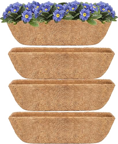 Vista 24 de Y&M 2 revestimientos redondos de fibra de coco de 16 pulgadas, revestimiento de coco de 16 pulgadas, repuesto preformado para cesta de maceta