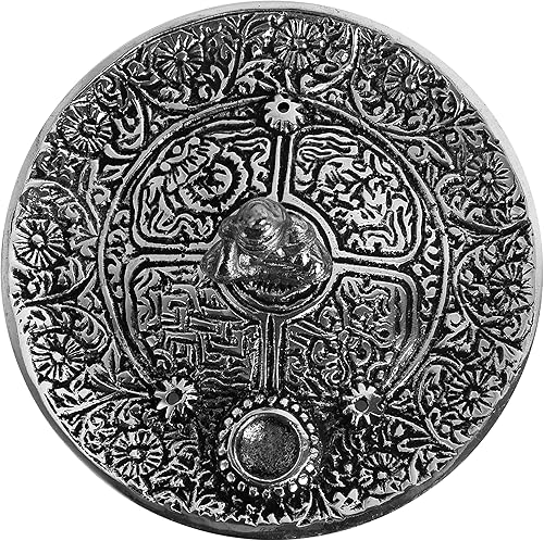 Miniatura 7 de Incense Garden Soporte para quemador de incienso tibetano, aluminio reciclado para conos de incienso, 4 pulgadas