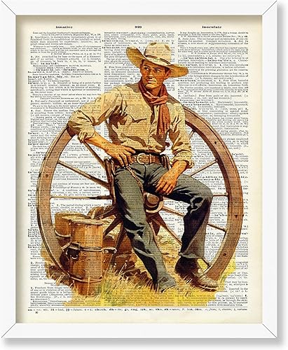 Miniatura 64 de Poster Master Póster artístico de diccionario, estampado retro de vaquero y caballo, arte del salvaje oeste, arte occidental, arte moderno, regalo