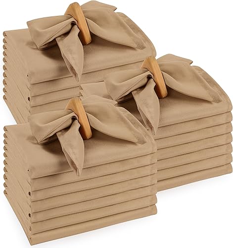 Vista 43 de Utopia Home Paquete de 24 servilletas de tela de 17 x 17 pulgadas, bordes con dobladillo 100% poliéster, lavables y reutilizables, ideales