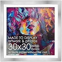 Vista 71 de Marco de madera negra de 9 x 9 pulgadas con paspartú blanco Con paspartú de 12 x 12 a 9 x 9 pulgadas Protector inastillable acrílico UV