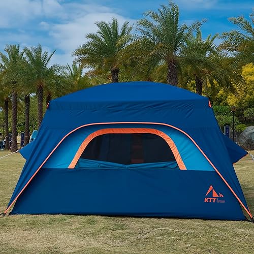 Miniatura 5 de KTT Extra Large Tent 6-10-12-14 Person(Style-B),Family Cabin Tents,2 Rooms,3 Doors and 3 Windows with Mesh,Straight Wall,Waterproof,Double Layer,Big