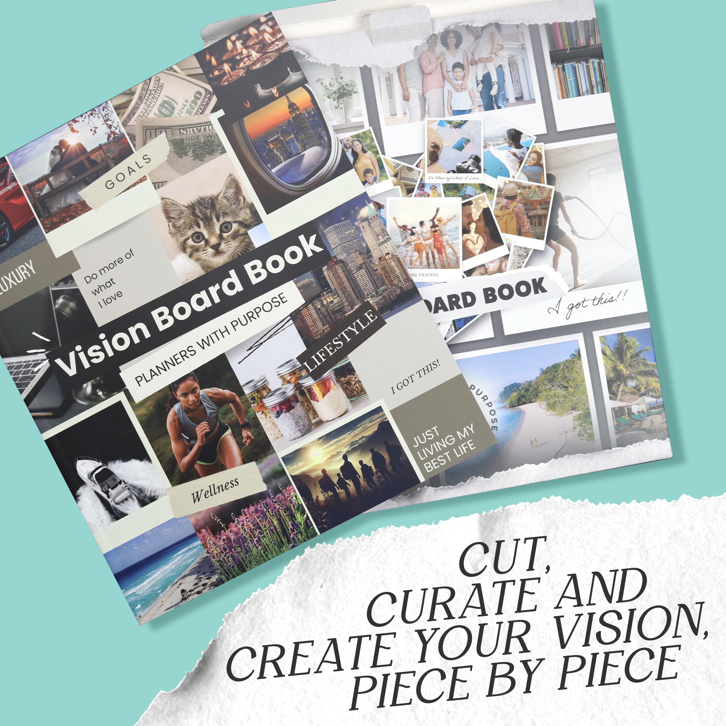 Planners with Purpose Vision Board – ponad 1200 obrazów i cytatów z tablicy wizyjnej – dziennik wizji dla demonstracji, motywacji i inspiracji stylem życia – zestaw