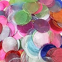 Vista 3 de Heyiwell 20 unidades de carcasas redondas con 2 agujeros para decoración del hogar, manualidades, campanillas de viento de 2 pulgadas