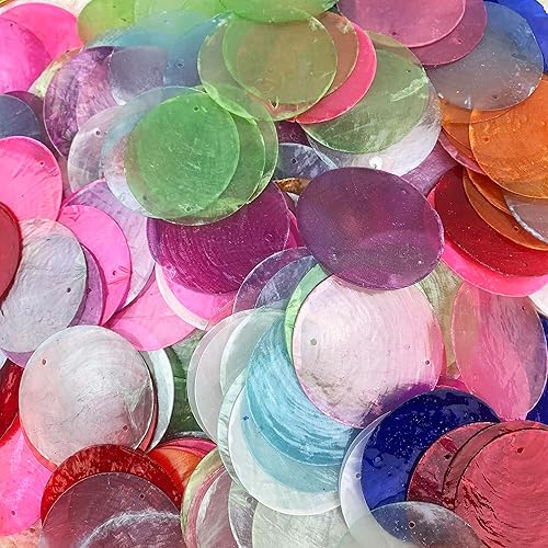 Miniatura 3 de Heyiwell 20 unidades de carcasas redondas con 2 agujeros para decoración del hogar, manualidades, campanillas de viento de 2 pulgadas