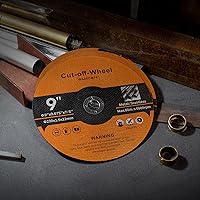 Vista 5 de Paquete de 10 ruedas de corte de 9 pulgadas, rueda de corte de 9 x 0.075 x 7/8 pulgadas, disco de corte de metal y acero inoxidable apto