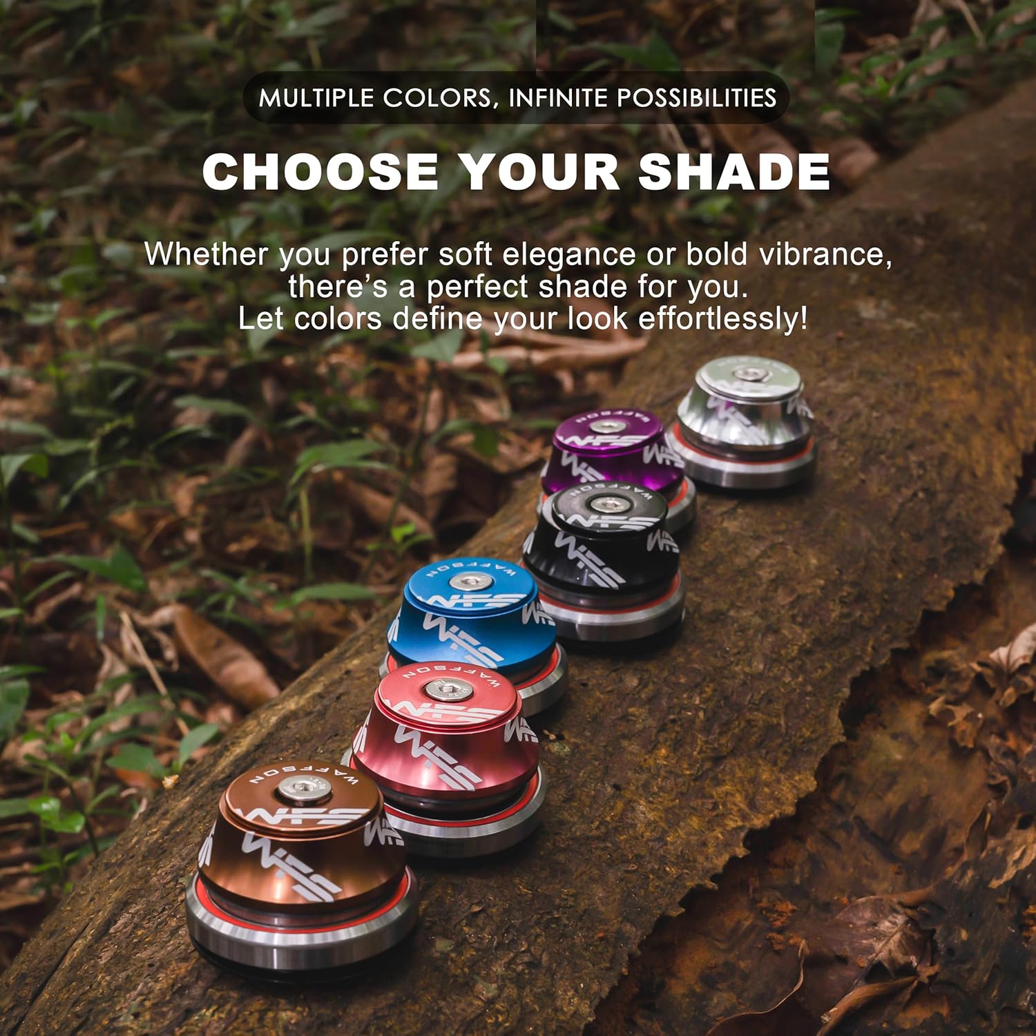 WFS HY877 1-1/8" to 1-1/2" Tapered Integrated Headset Set for Tapered 42 to 52.2mm Head Tubes - CNC Aluminum Alloy, Threadless, Precision Sealed Bearings for MTB Mountain/Road/City/BMX Bikes