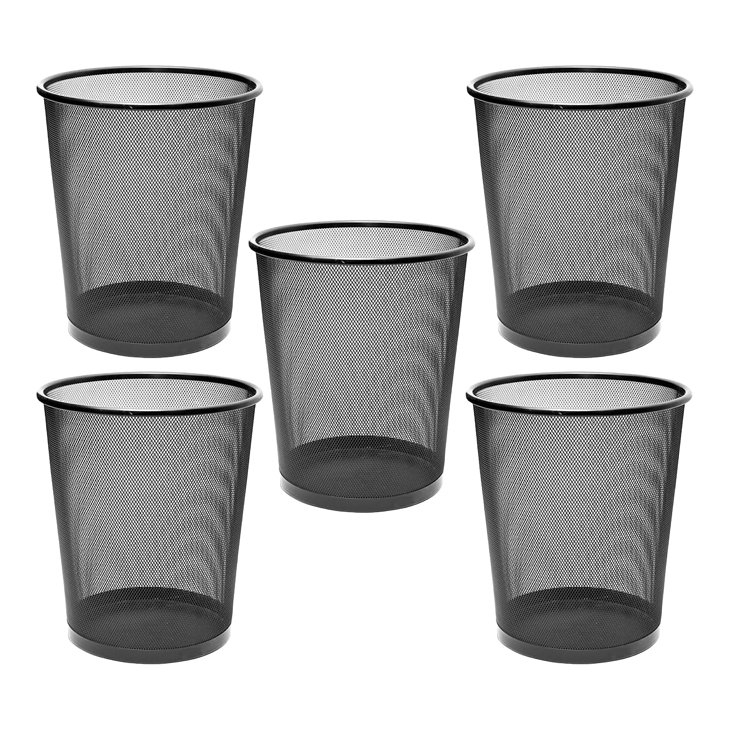 GoodWill Tech Recycling Dustbins Pack of 5 Metal Mesh Dustbins waster Basket for Home, Office