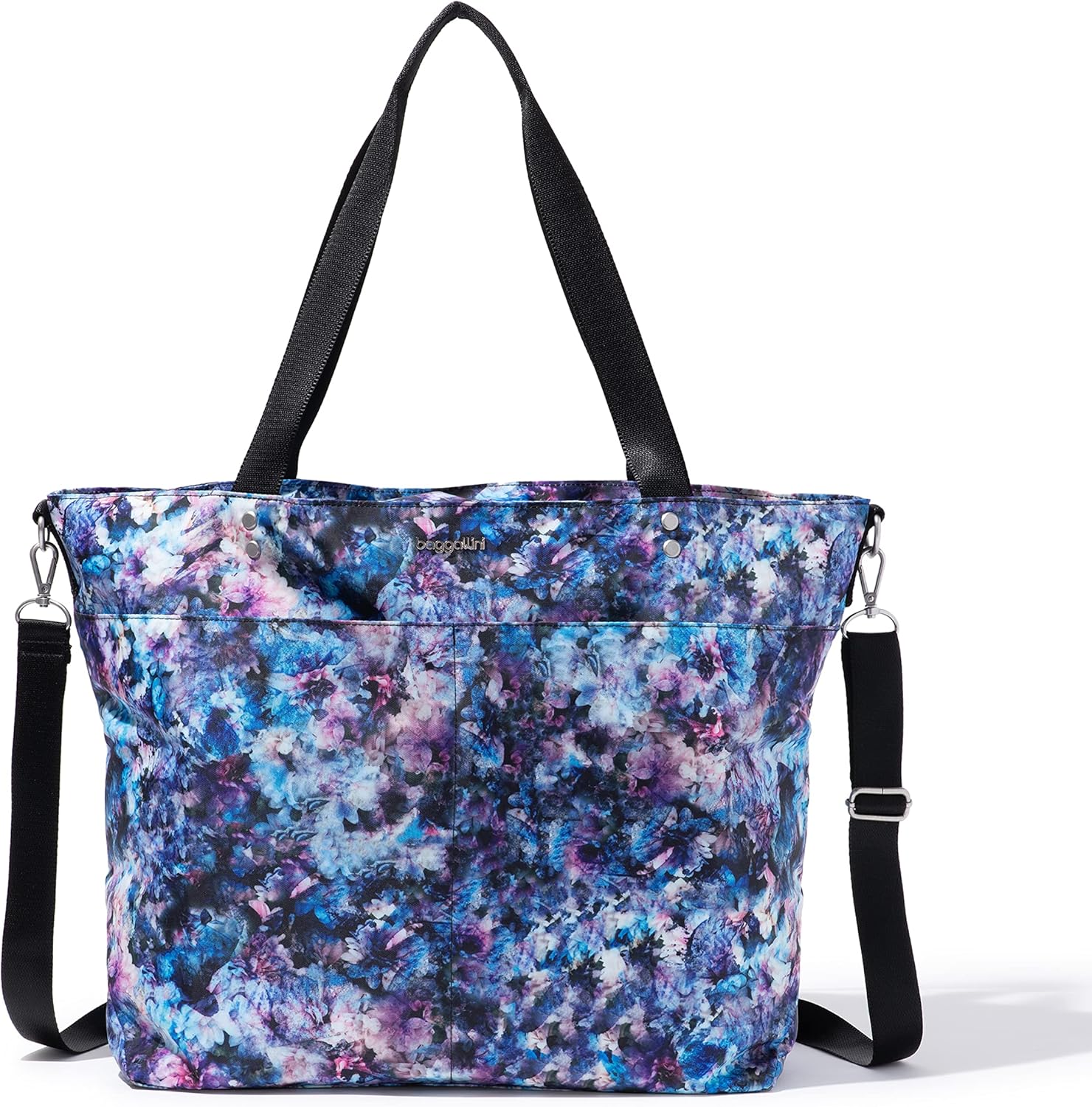 Baggallini Bolso grande de mano Bolsa de nailon con cremallera, Bolsa de nailon con cremallera