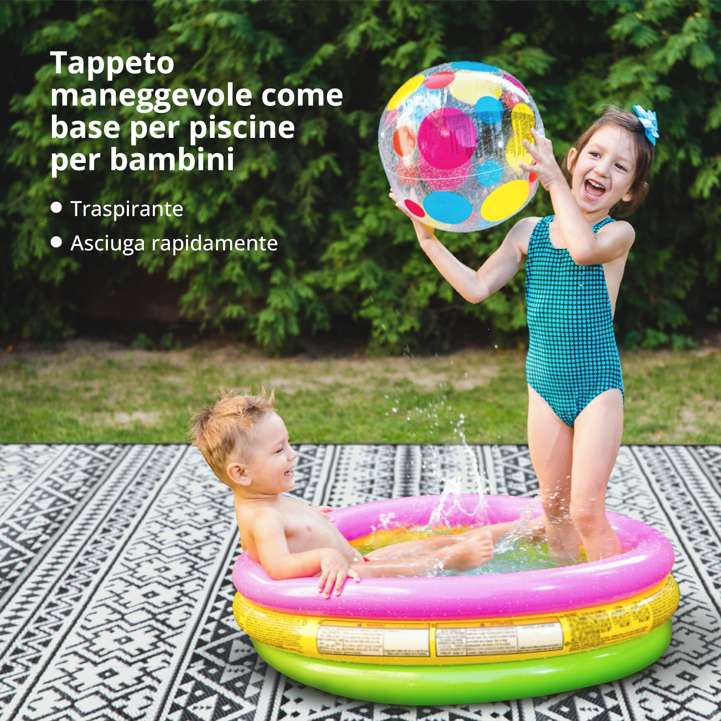 EVOCAMP Tappeto esterno, permeabile & leggero, coperta picnic per esterno, giardino, spiaggia, terrazze, balconi, robusto polipropilene, telo sotto tenda campeggio (Grigio, 300 x 400 cm)