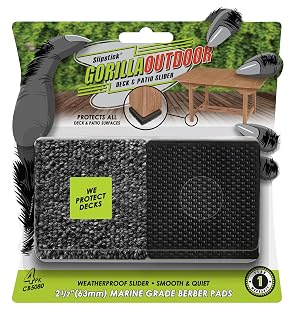 Slipstick GorillaOutdoor Weatherproof 2-1 2 Inch Furniture Sliders for Hard Surface Flooring 4 Pack Heavy-Duty Furniture Movers for