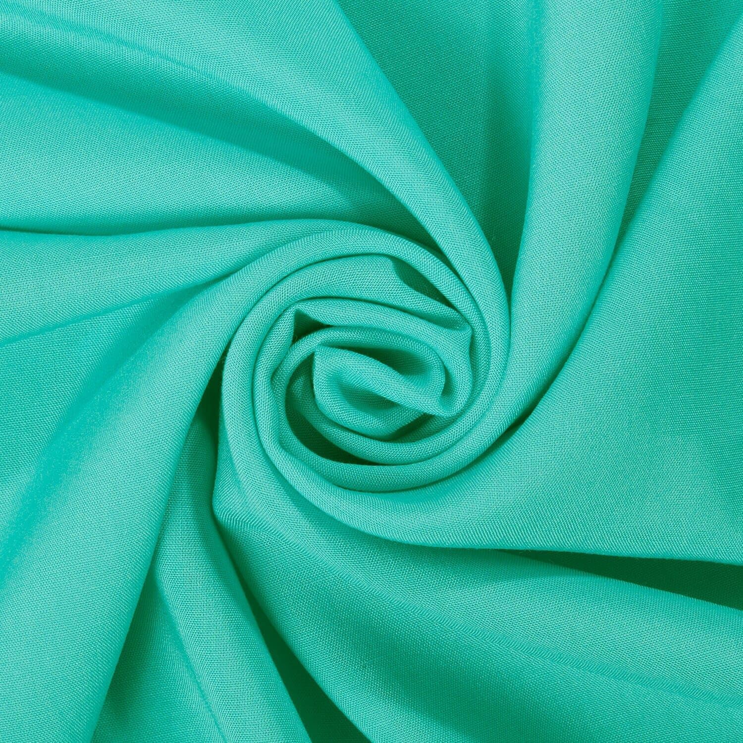 Rayon Challis Fabric 56/57 Inch Lightweight Breathable Fabric by The Yard for Sewing Apparel, Accessories, & Décor - Aqua (5 Yards)