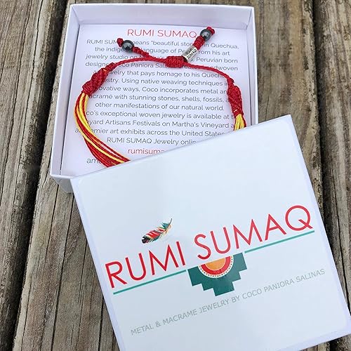 Vista 97 de Rumi Sumaq Pulseras con lazo de bandera del orgullo y el país, macramé tejida anudada a mano, cola de pez y trenzada, pulseras unisex ajustables