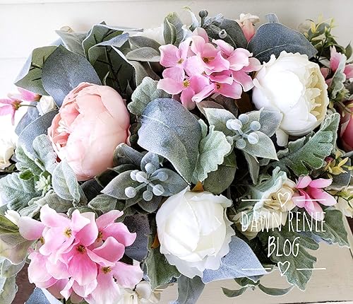 Miniatura 5 de French Country Floral Arrangement, Peony Floral Arrangement, Modern Farmhouse Centerpiece, Elegant Wedding Centerpieces