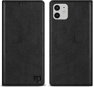 ZZXX for iPhone 12/12 Pro Wallet Case Strong Magnetic 6.1 inch,Black