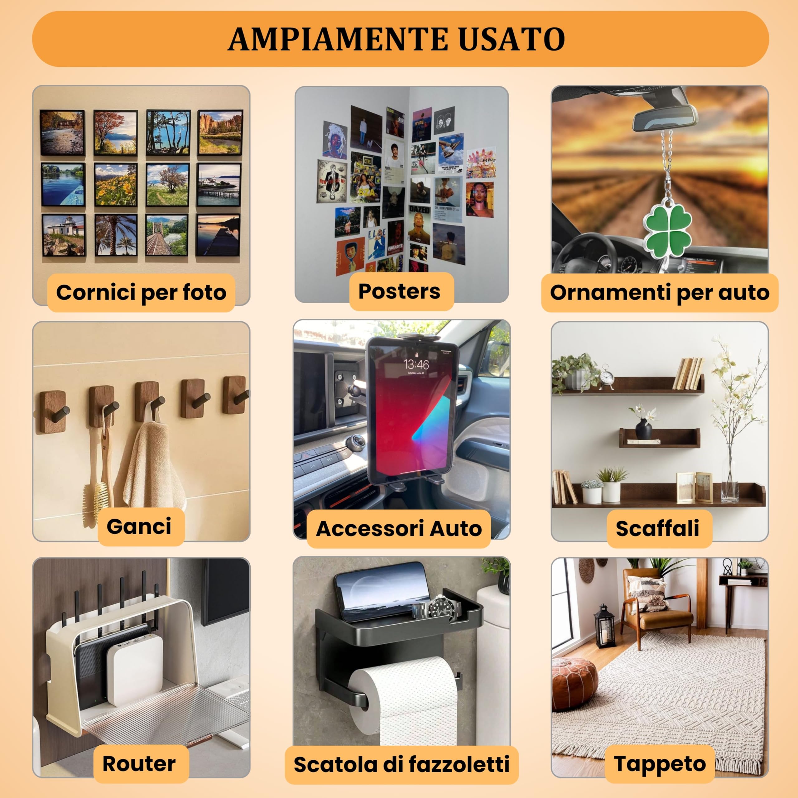 Nastro adesivo Dual Lock, sottile, extra forte, nastro ad alte prestazioni, impermeabile, rimovibile, elementi di fissaggio richiudibili, nastro di montaggio in SJ3550 (diametro 20 mm, 16 pezzi)