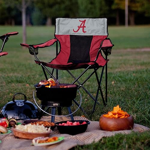 Miniatura 2 de Logo Brands NCAA Alabama Crimson Tide Elite Silla Portátil - Silla premium para exteriores con portavasos, marco de acero con recubrimiento