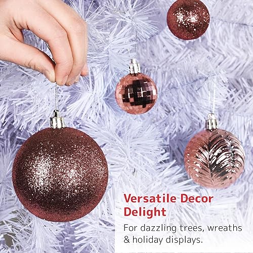 Miniatura 87 de PREXTEX - Adornos navideños inastillables de 36 piezas en azul medianoche: elegantes bolas de adorno navideño, juego ideal de adornos navideños Azul