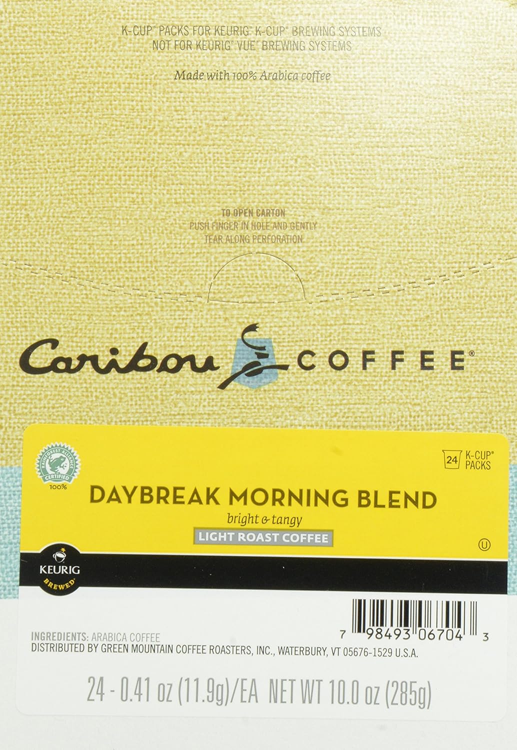 Caribou Coffee Daybreak Morning Blend, K-Cups for Keurig Brewers, 24-Count