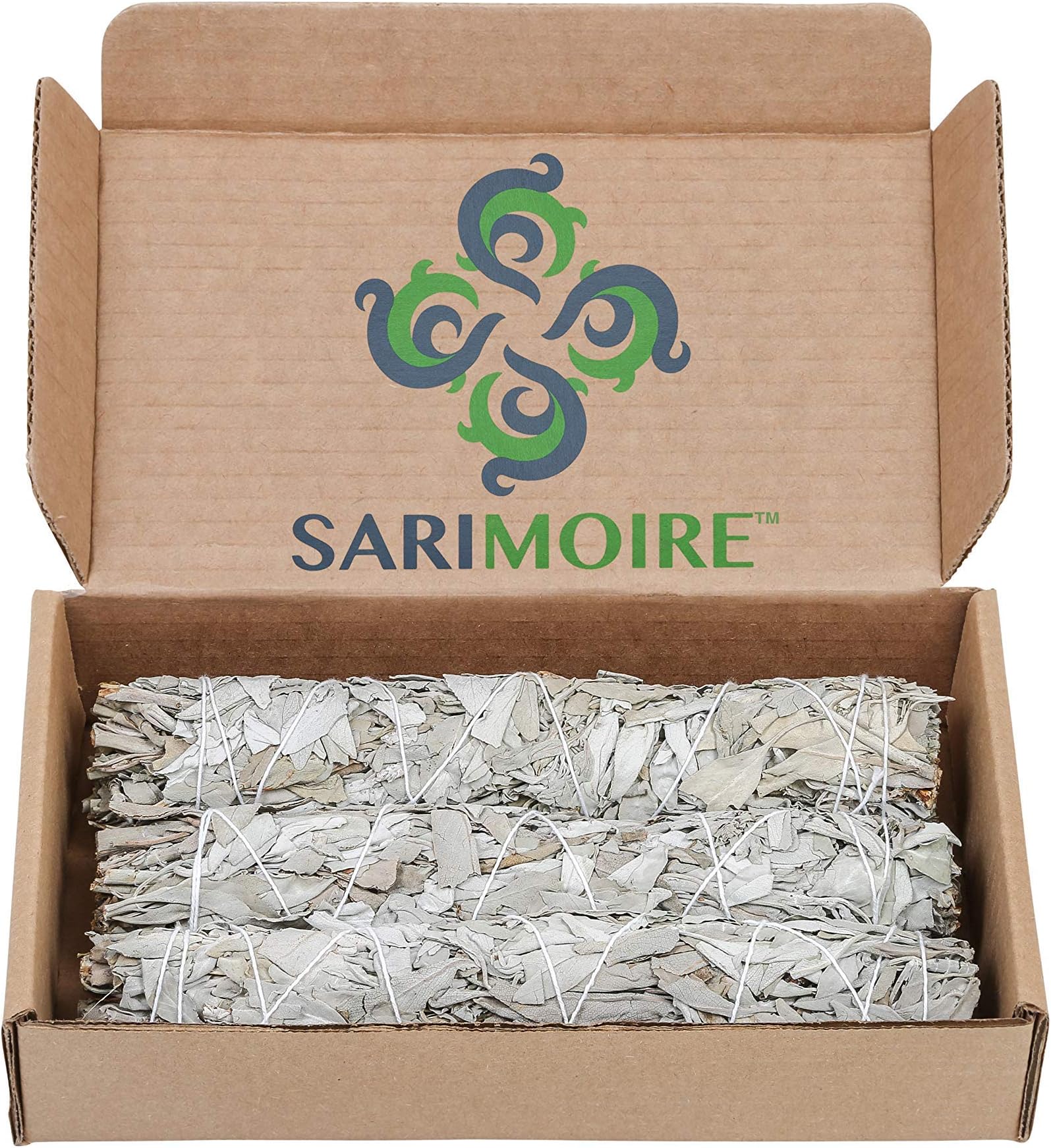 Sarimoire White Sage Smudge Sticks - 3-9" Sage Bundles Large Sage Smudge Stick - Perfect Sage Stick Smudge Sticks Smudging Kit Replenishment
