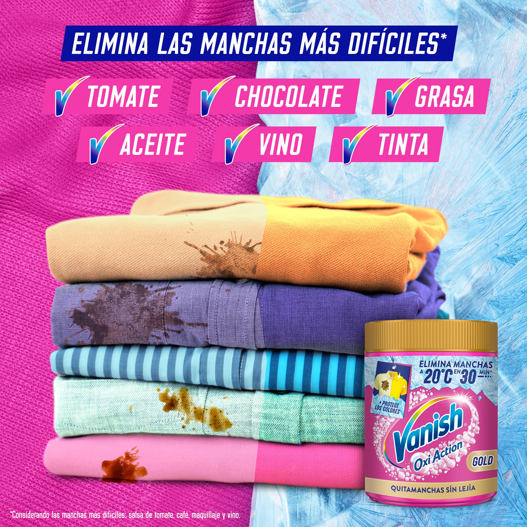 Vanish Oxi Action Multipoder - Quitamanchas multibeneficio para la ropa, elimina olores y potenciador del lavado, En Polvo, Sin Lejía, Pack Mixto 4 x 960gr (3,84kg)