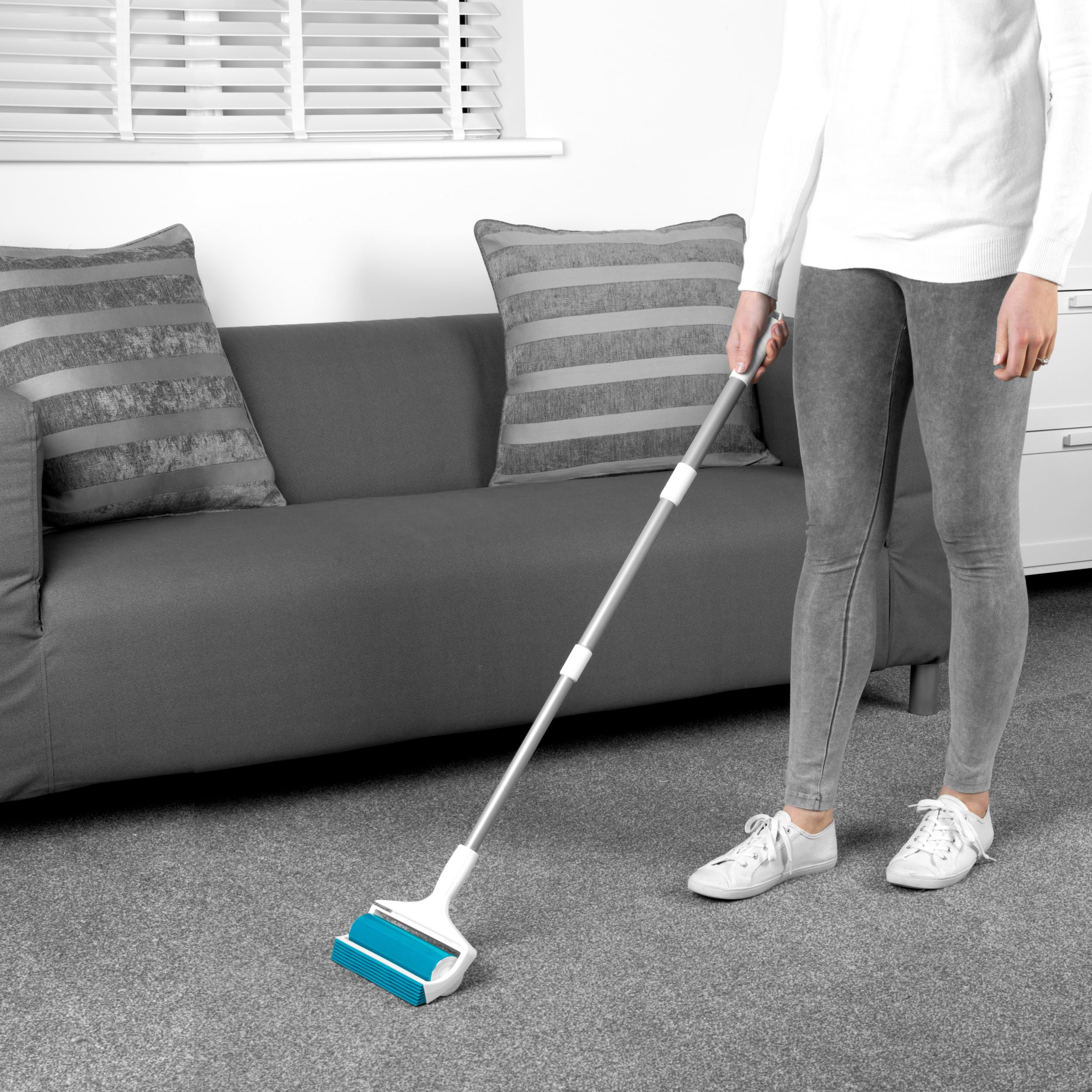 Beldray® LA072573EU Pet Plus+ TPR Gel Lint Roller with Telescopic Handle | Washable | Built-In Squeegee | Perfect for Picking Up Pet Hair
