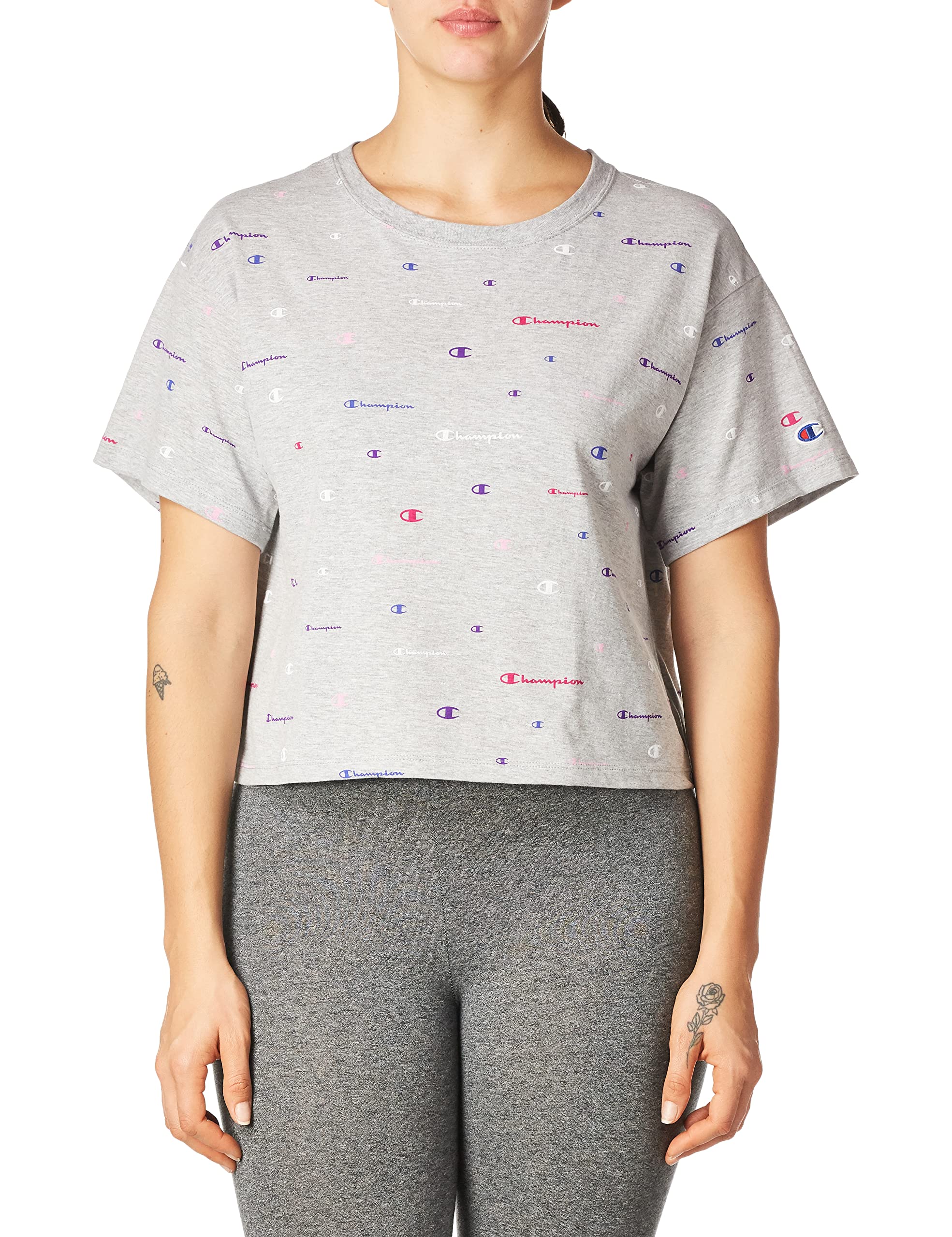 Champion Women's Cropped T-Shirt, Classic Cropped Tee Shirt for Women,Crop Top T Shirts For Women — view 6