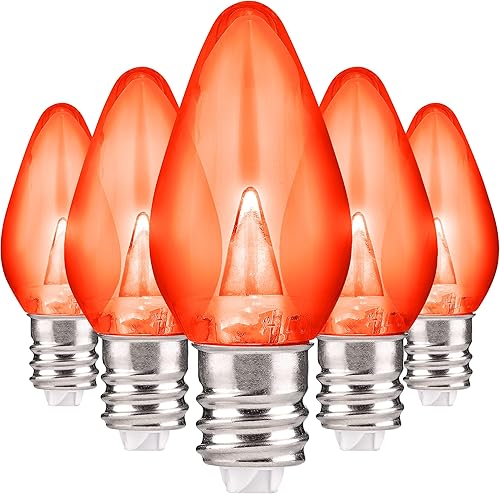 Miniatura 8 de Enchufe de iluminación navideña LED liso C7 blanco frío bombillas de repuesto para enchufes E12, grado comercial de bajo consumo, 2 bombillas de