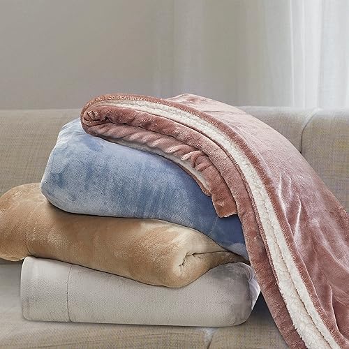 Miniatura 5 de Manta de forro polar Sherpa para sofá, manta de silla de montar, manta de sherpa cálida, acogedora y cálida, 50 x 60 pulgadas