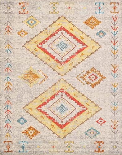 Pasargad Home Alfombra turca Aldora Design de telar mecánico beigemulticolor, 4 pies 0 pulgadas x 6 pies 0 pulgadas