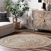 Vista 13 de Tapete NuLoom Alisia de yute, con diseño de rayas, 2' 6" x 8', blanco mate