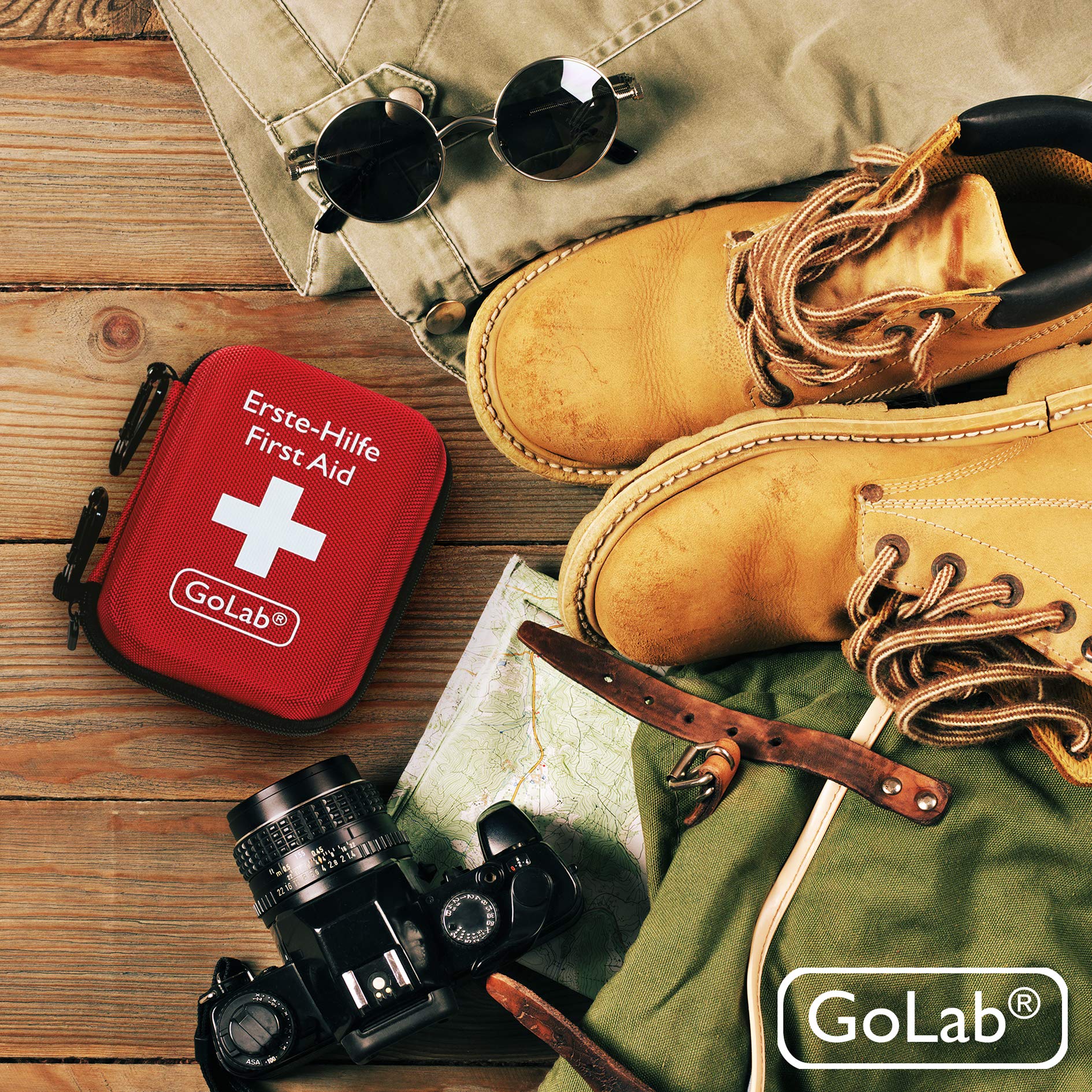 GoLab Kit di pronto soccorso per outdoor, sport e viaggi progettato per un trattamento medico ottimale