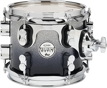Pacific Drums PDCM0708STSB 7 x 8 Inches Tom with Chrome Hardware - Silver to Black Fade