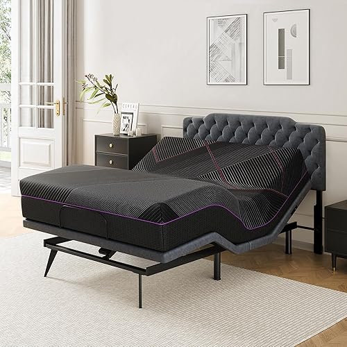 BedsPick Adjustable Bed Frame with Mattress - 12 inch Memory Foam Mattress with Wireless Remote and Headboard Zero Gravity Adjustable Bed Base,4 USB A&C,Electric Bed,Queen Size