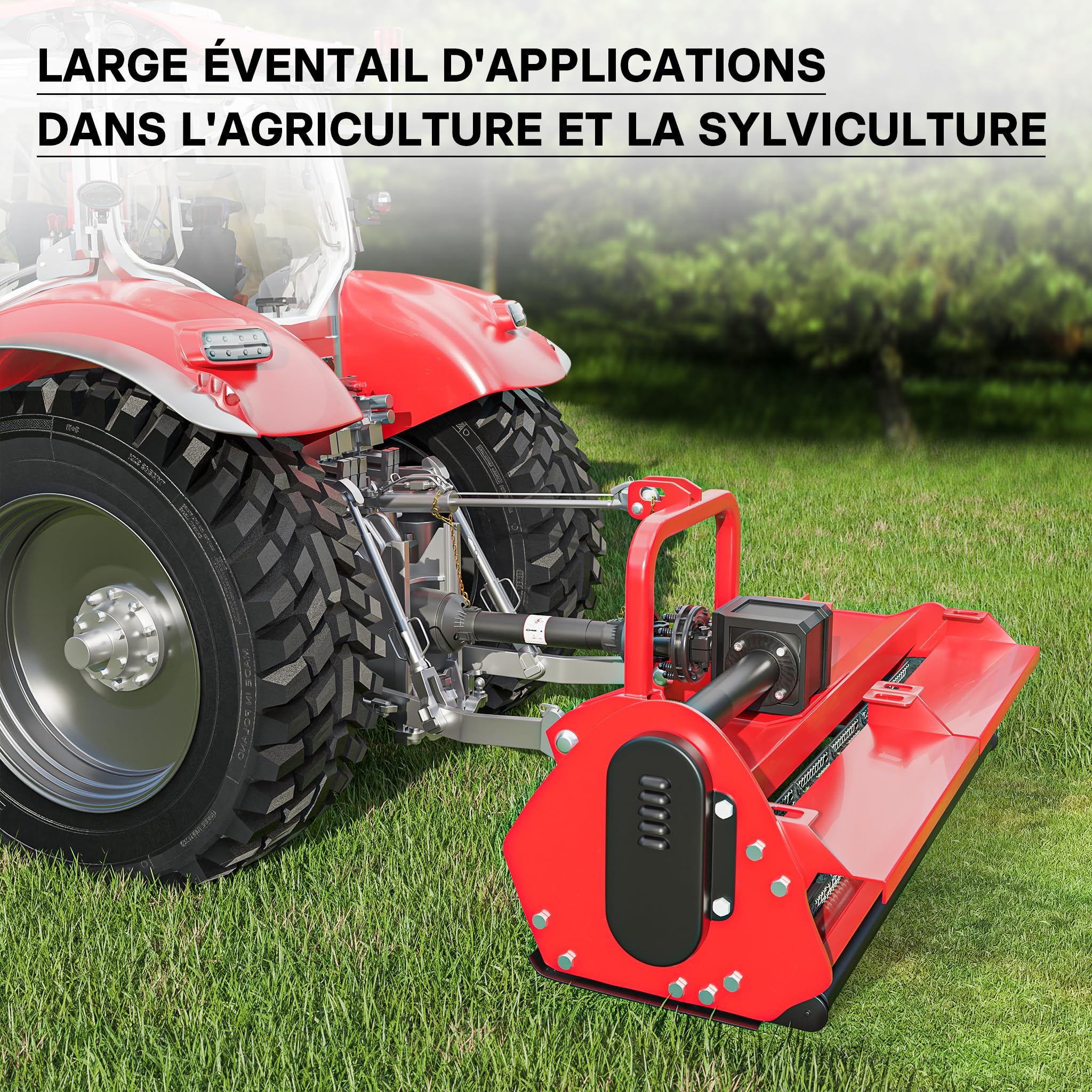 WilTec Arbre Transmission T4 cardan - Longueur 1100-1210 mm / 2X 1 3/8" 6 Dents & Embrayage / 460 Nm / 540 TR/Min / 40 KW (55 CV) - Prise de Force agricole