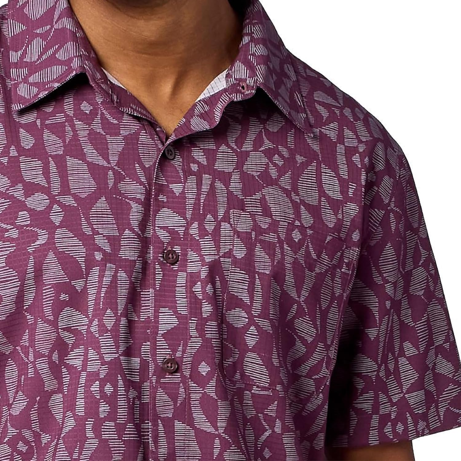 MARMOT Men's AirExchange Short Sleeve Shirt, Sugar Plum Fiesta Stripe, Large