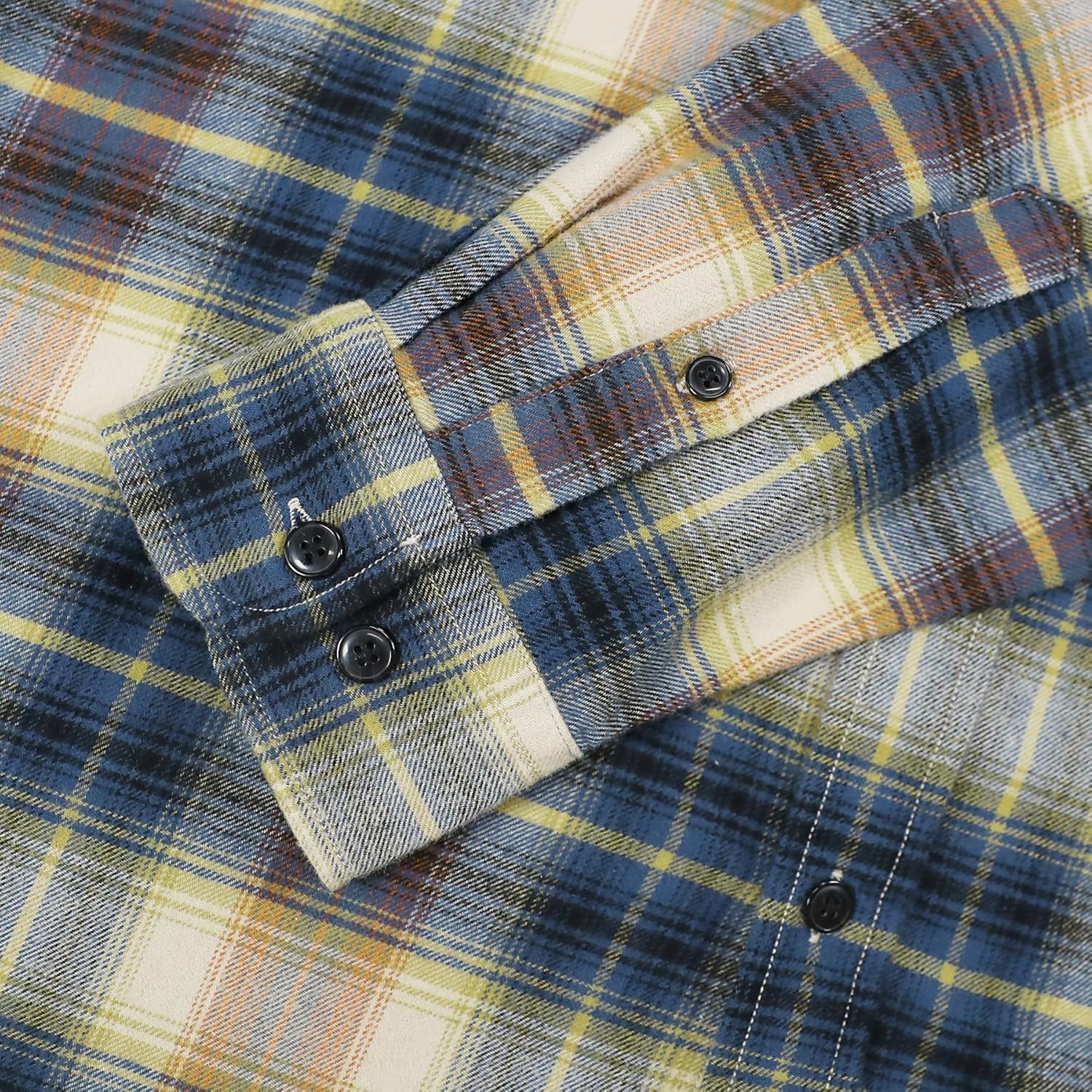 Dubinik® Flannel Shirt for Men 100% Cotton Mens Flannel Shirts Long Sleeve Plaid Soft Casual Button Down Shirt Men - Image 2