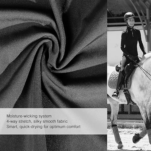 Miniatura 6 de Harrison Howard Camisa de manga larga para mujer con absorción de sudor ecuestre de secado rápido para montar a caballo con cremallera de 14 capa