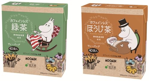 国太楼 ムーミン カフェインレスお徳用ティーバッグ2種セット(緑茶・ほうじ茶)【セット買い】